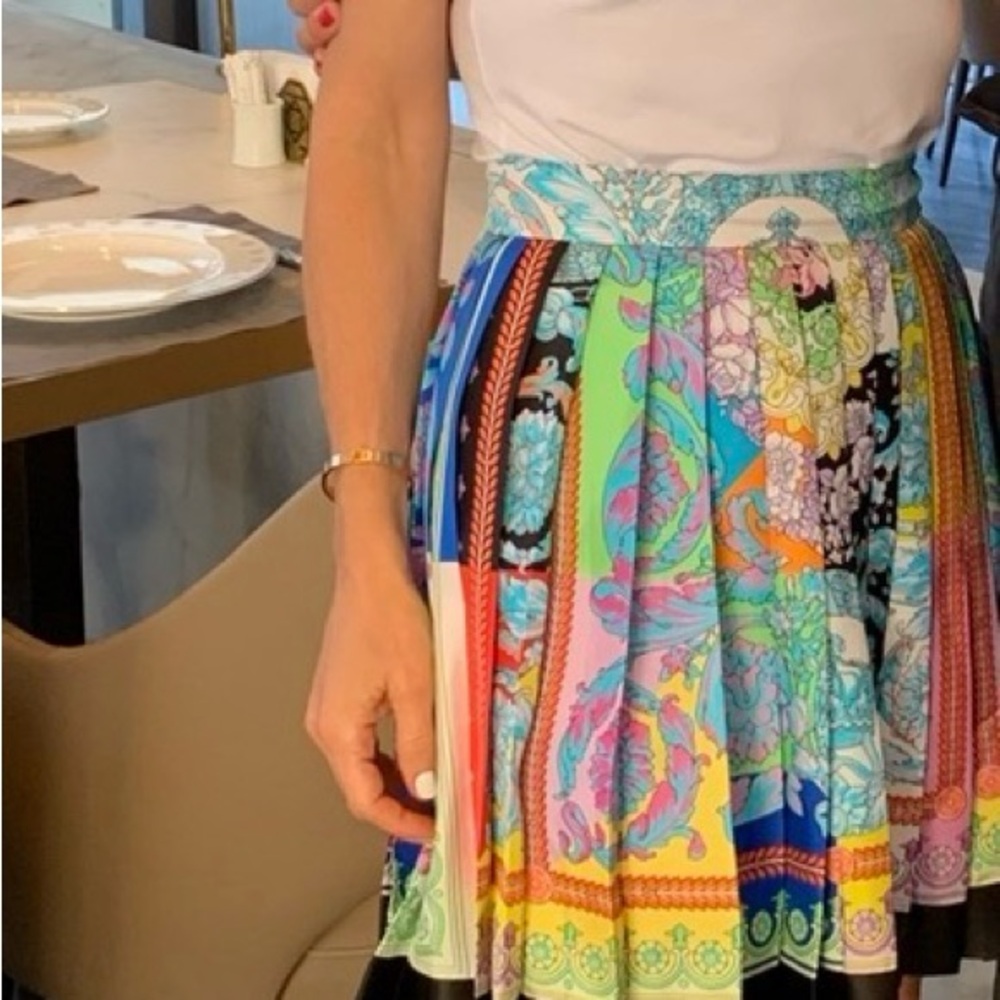 Authentic Versace Multicolor Printed Pleated - image 7